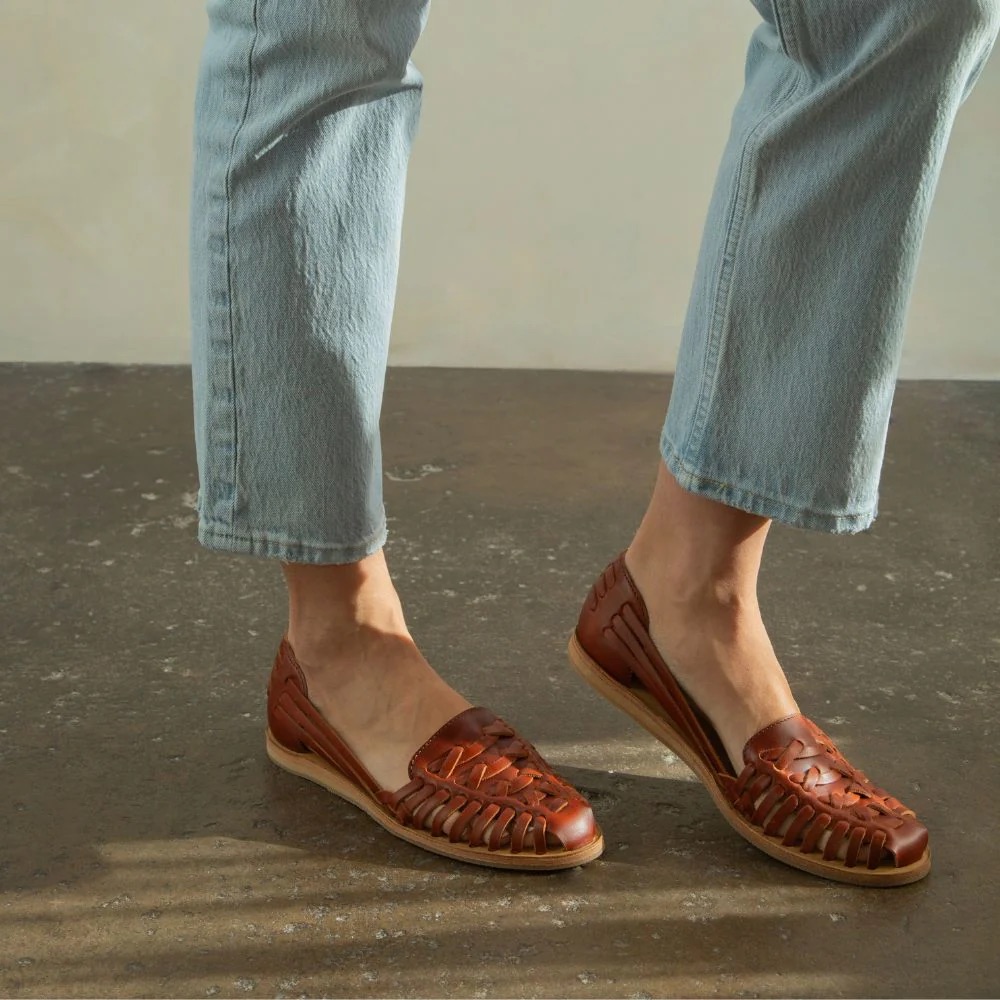 Nisolo Woven Leather Huarache Flats - Size 11